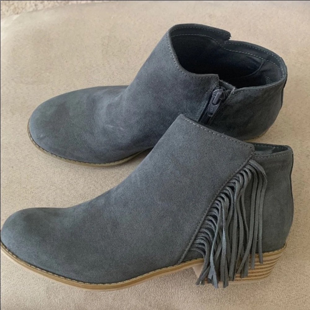 Grey Fringe Boots